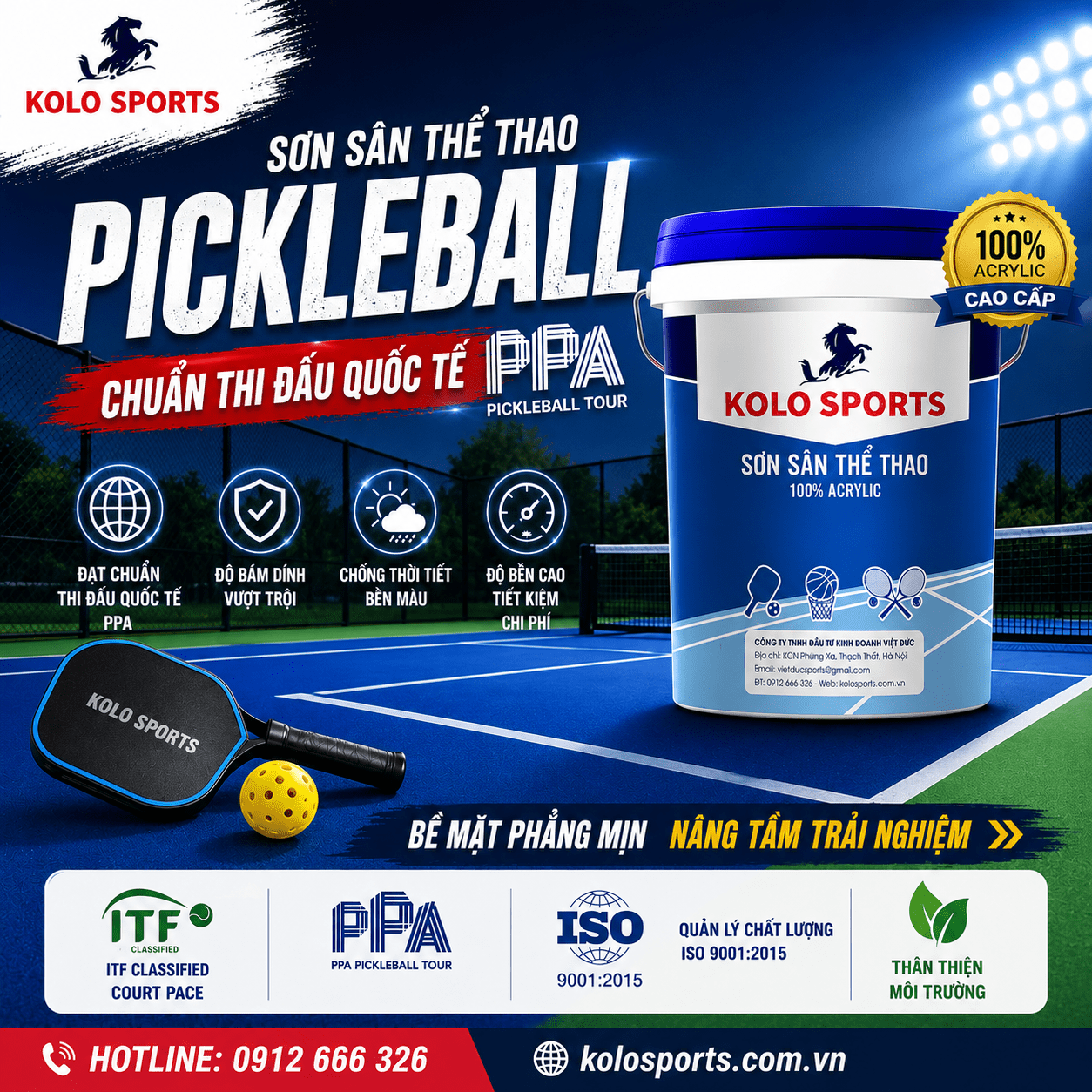 sơn lót đệm giảm chấn sơn sân pickelball